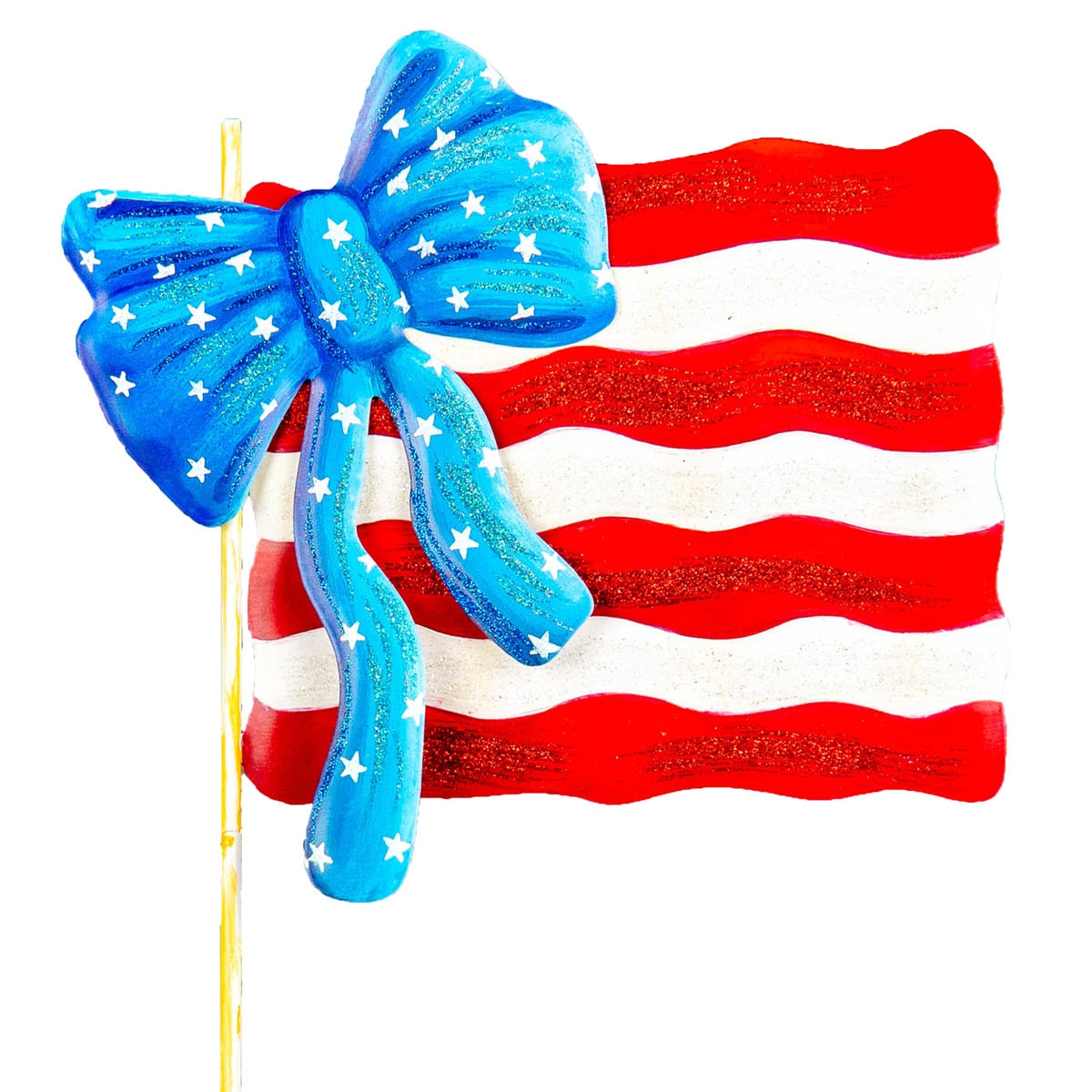 Stake/Decor | American Flag & Bow