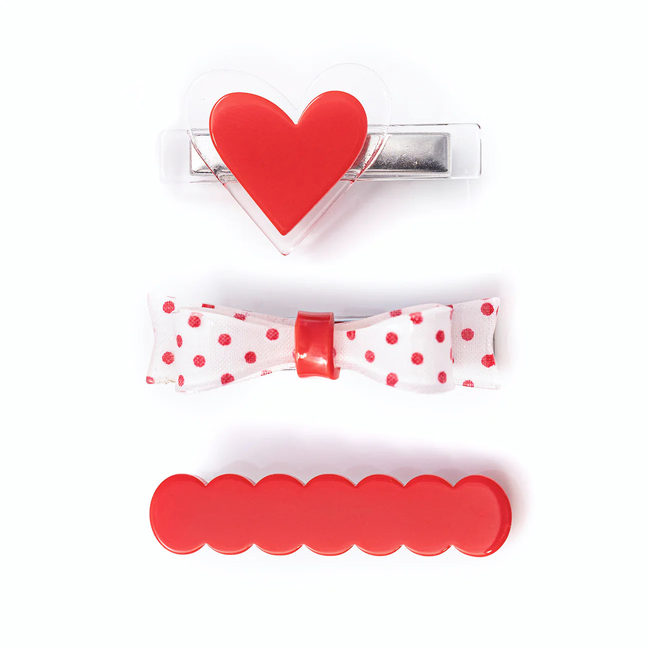 Alligator Clip - Red Bow Heart