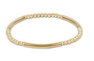 Bliss Bar Gold Pattern 3mm Bead  Bracelet - Gold