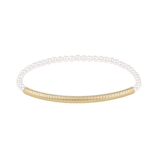 Bliss Bar Textured Pearl 3mm Bracelet