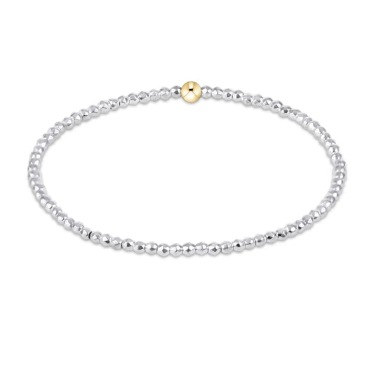 Bright Silver Faceted Hematite 2mm Bead Bracelet