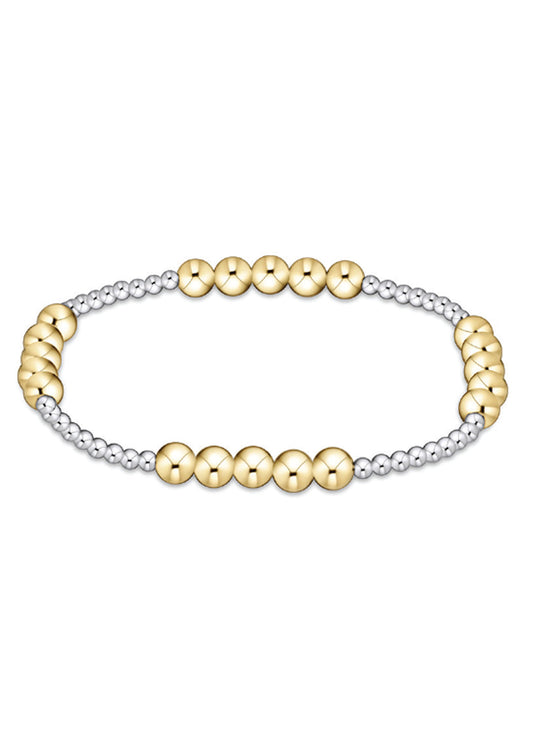 Classic Blissful Pattern 2.5mm Bead Bracelet Mixed Metal - 5mm