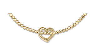 Classic Gold 2.5mm Bead Bracelet  - Love Gold Charm