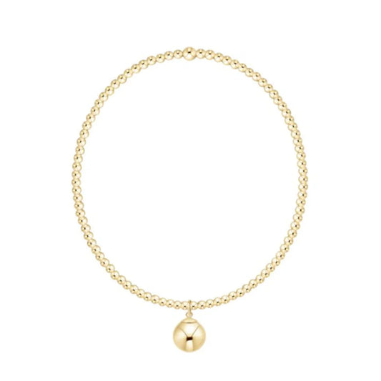 Classic Gold 2mm Bracelet | Classic Gold 8mm Charm