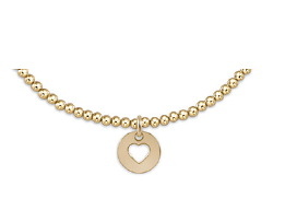 Classic Gold 2mm Bead Bracelet -  Love Small Gold Disc