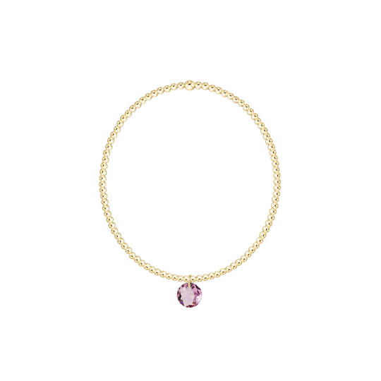 Classic Gold 2mm Bracelet | Reflection Small Charm | 02