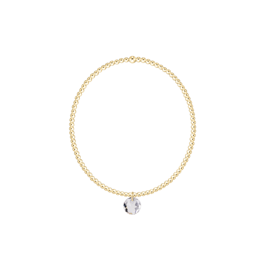 Classic Gold 2mm Bracelet | Reflection Small Charm | 04