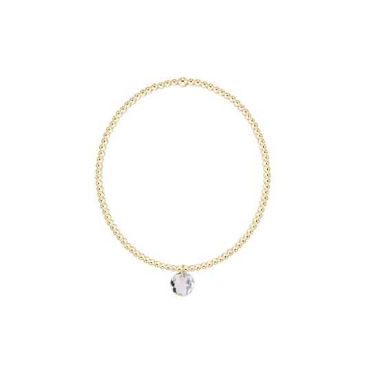 Classic Gold 2mm Bracelet | Reflection Small Charm | 04