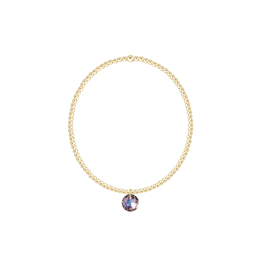 Classic Gold 2mm Bracelet | Reflection Small Charm | 06