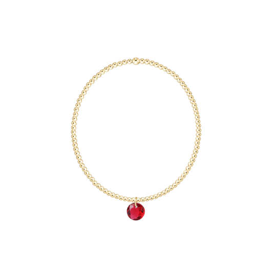 Classic Gold 2mm Bracelet | Reflection Small Charm | 07