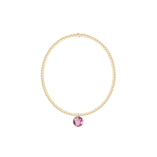 Classic Gold 2mm Bracelet | Reflection Small Charm | 10