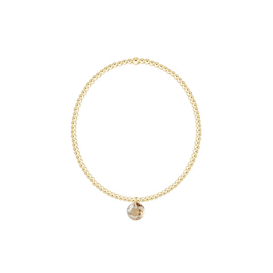 Classic Gold 2mm Bracelet | Reflection Small Charm | 11