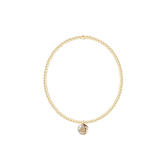 Classic Gold 2mm Bracelet | Reflection Small Charm | 11