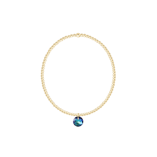Classic Gold 2mm Bracelet | Reflection Small Charm | 12