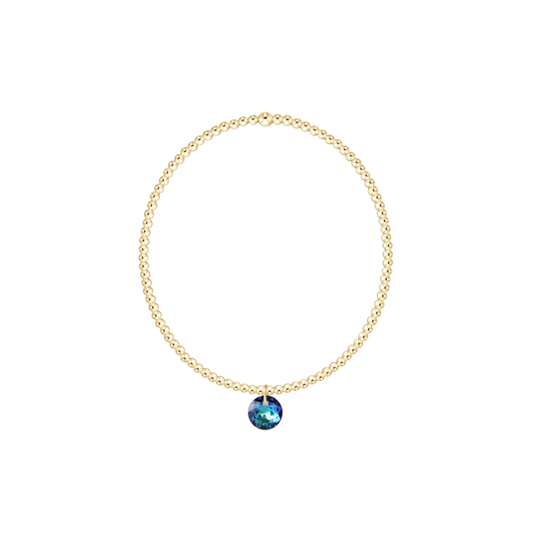Classic Gold 2mm Bracelet | Reflection Small Charm | 12