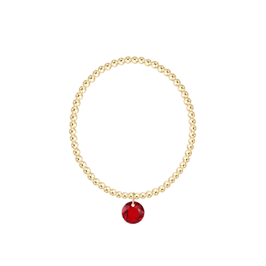 Classic Gold 3mm Bracelet | Reflection Charm | 01