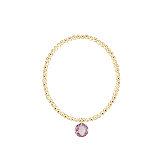Classic Gold 3mm Bracelet | Reflection Charm | 02