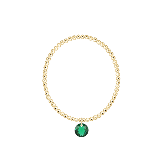 Classic Gold 3mm Bracelet | Reflection Charm | 05