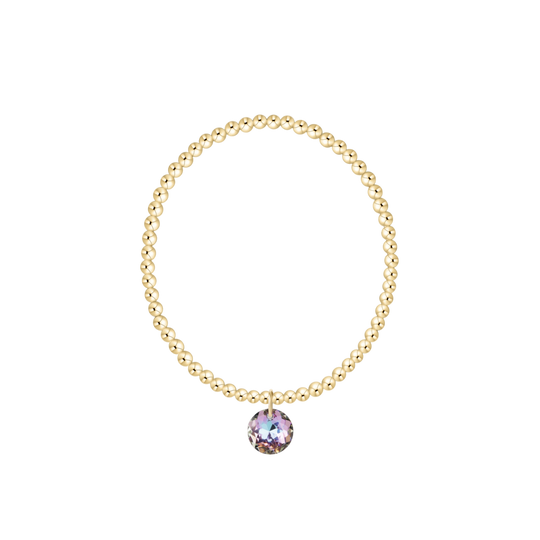Classic Gold 3mm Bracelet | Reflection Charm | 06