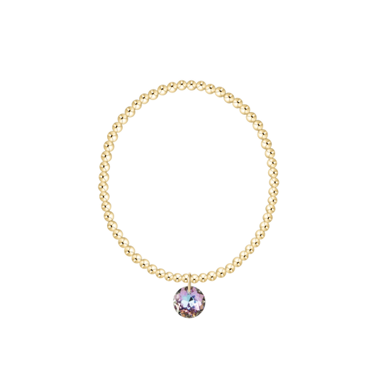 Classic Gold 3mm Bracelet | Reflection Charm | 06
