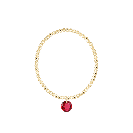 Classic Gold 3mm Bracelet | Reflection Charm | 07