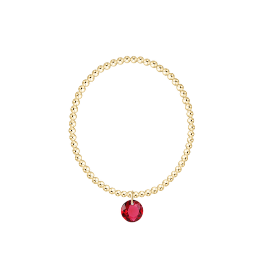Classic Gold 3mm Bracelet | Reflection Charm | 07