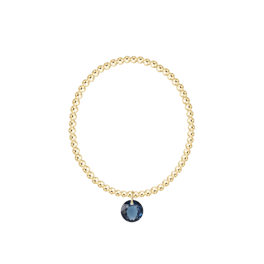 Classic Gold 3mm Bracelet | Reflection Charm | 09