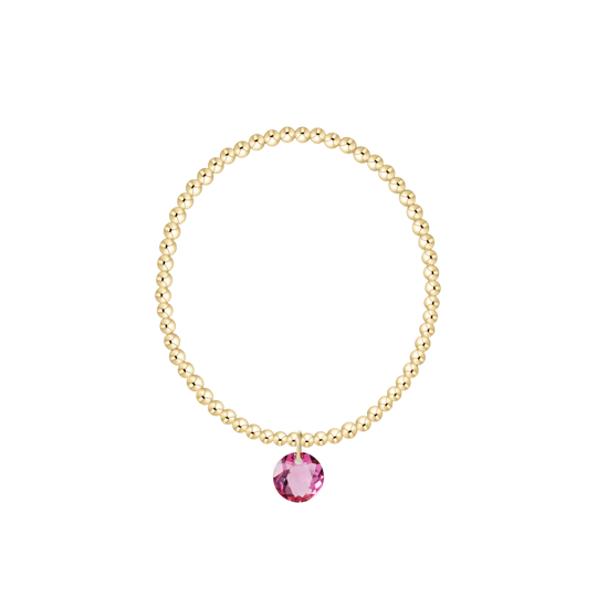 Classic Gold 3mm Bracelet | Reflection Charm | 10