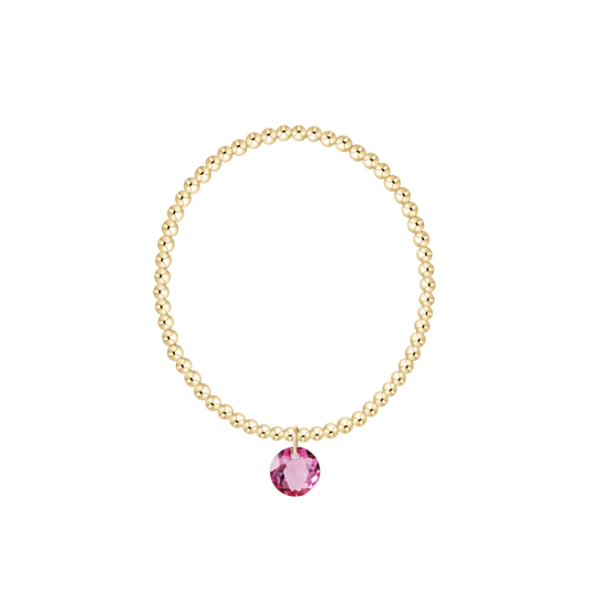 Classic Gold 3mm Bracelet | Reflection Charm | 10