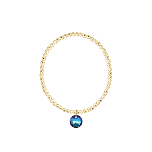 Classic Gold 3mm Bracelet | Reflection Charm | 12