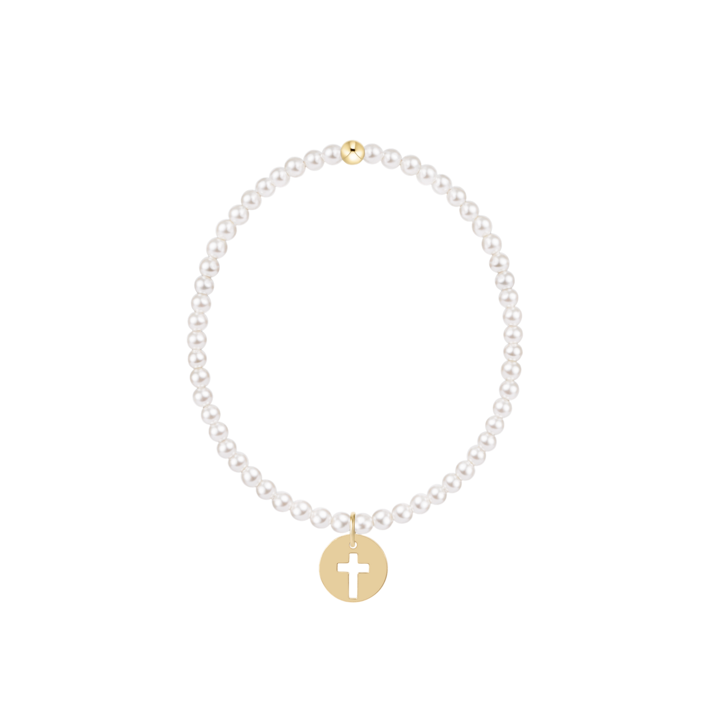 Classic Pearl 3mm Bracelet | Blessed Gold Disc