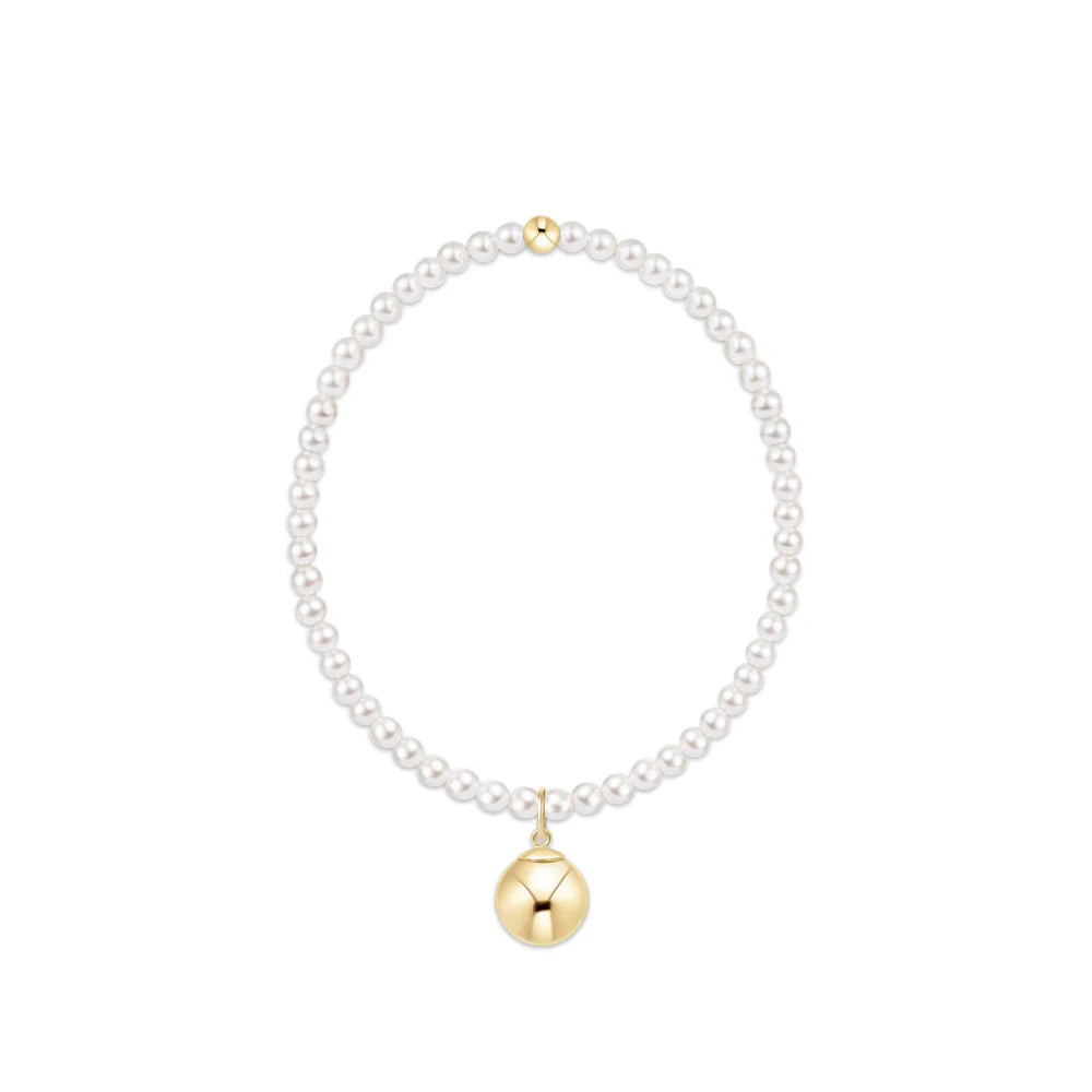 Extends | Classic Pearl 3mm Bracelet | Classic Gold 10mm Charm