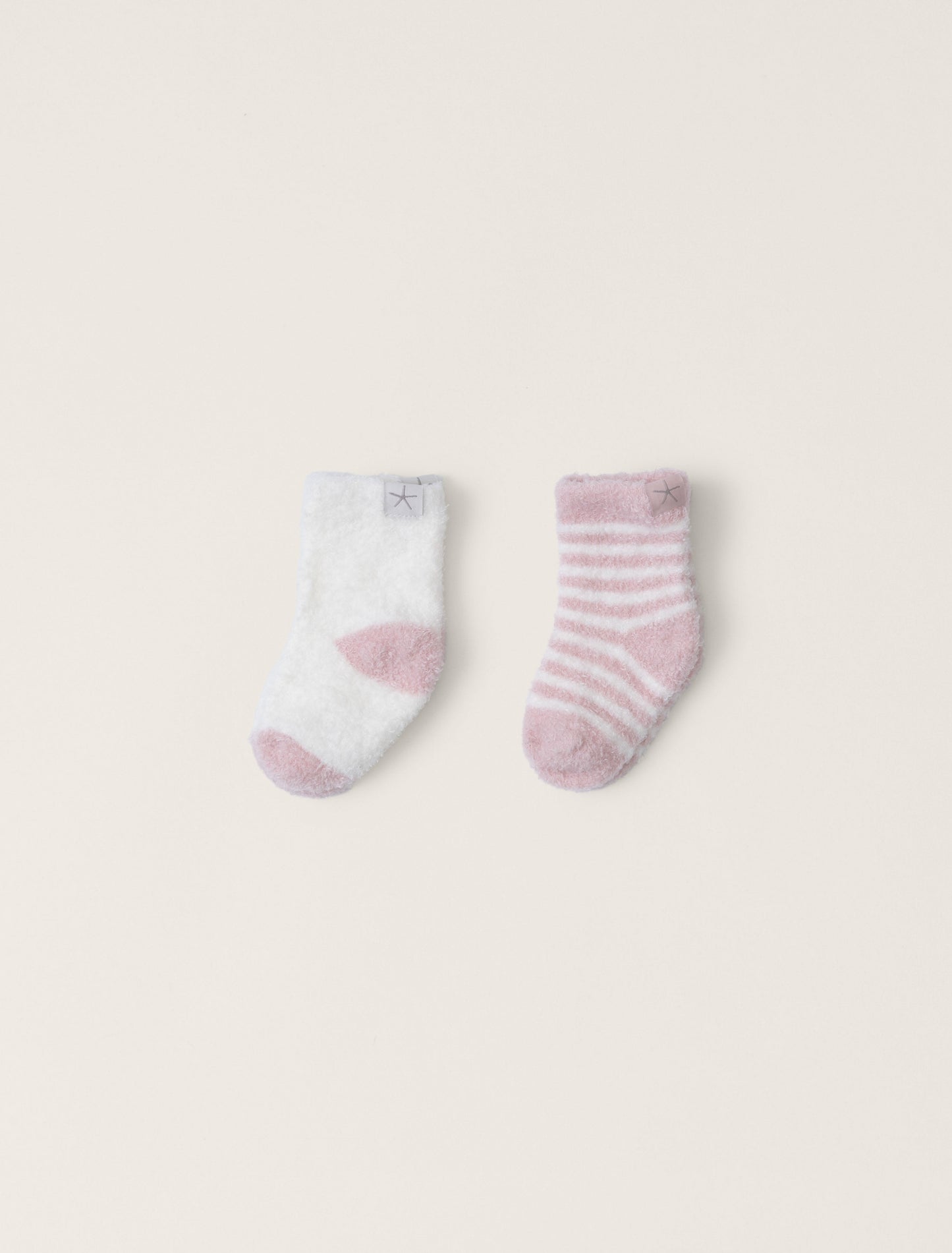 CozyChic Lite Baby Heart Sock Set | Pink Peonie/Pearl