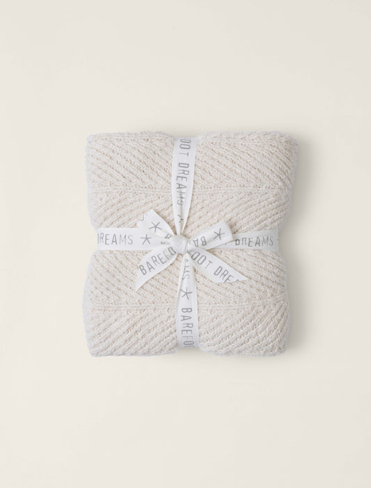 Cozy Shine Herringbone Blanket | Cream