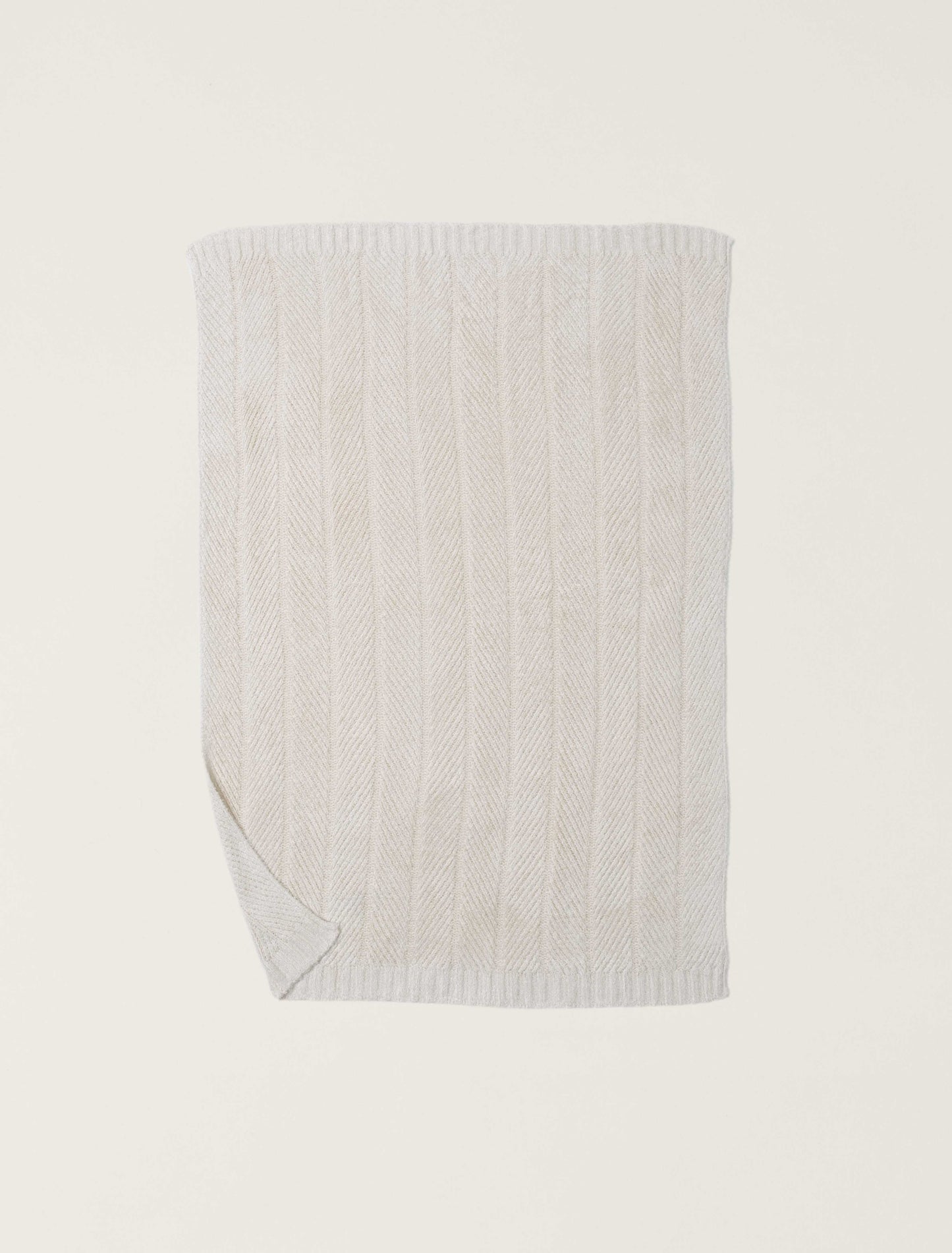 Cozy Shine Herringbone Blanket | Cream