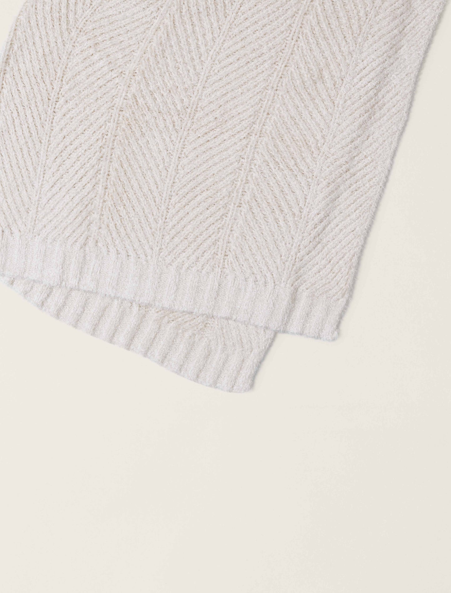 Cozy Shine Herringbone Blanket | Cream
