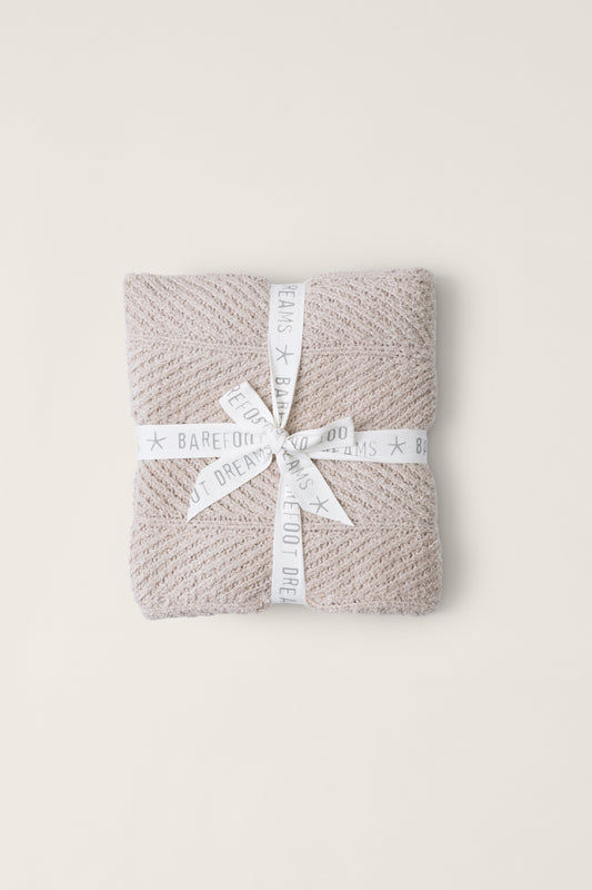 Cozy Shine Herringbone Blanket | Stone