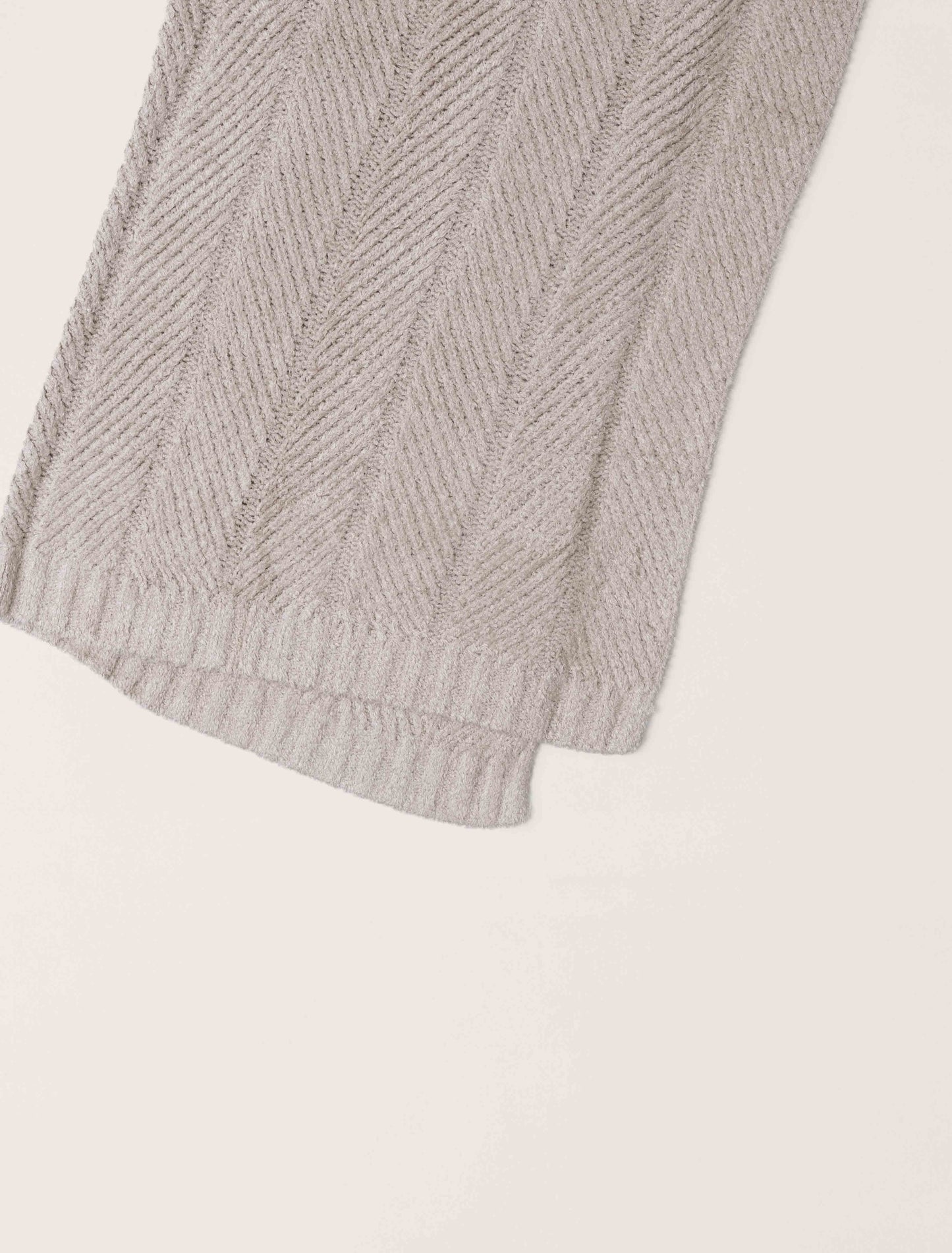 Cozy Shine Herringbone Blanket | Stone