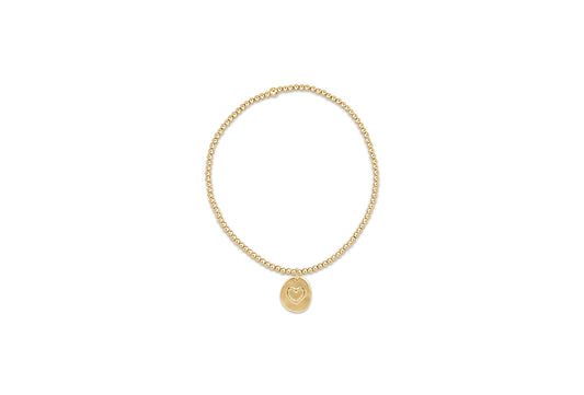 Extends | Classic Gold 2mm Bead Bracelet | Inspire Love Small Gold Charm