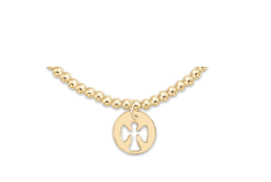 Extends | Classic Gold 3mm Bead Bracelet | Guardian Angel Gold Disc