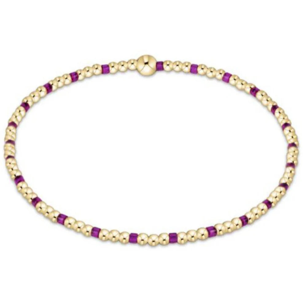 egirl | Hope Sincerity Pattern 2mm Bead Bracelet | Fuchsia