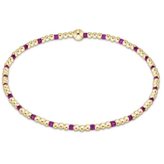 egirl | Hope Sincerity Pattern 2mm Bead Bracelet | Fuchsia