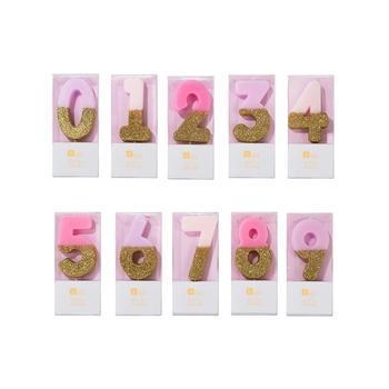 Purple Glitter Numeric Candle