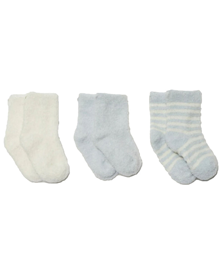 CozyChic Lite 3 Pair Infant Sock Set | Blue/Pearl