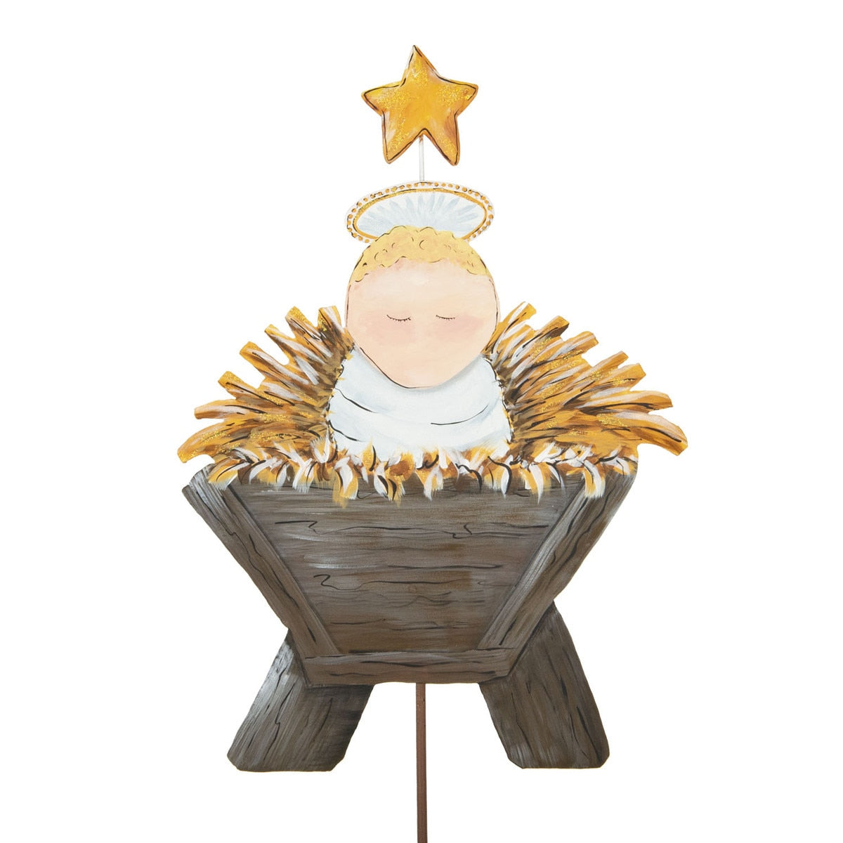 Metal Stake/Decor | Baby Jesus In The Manger