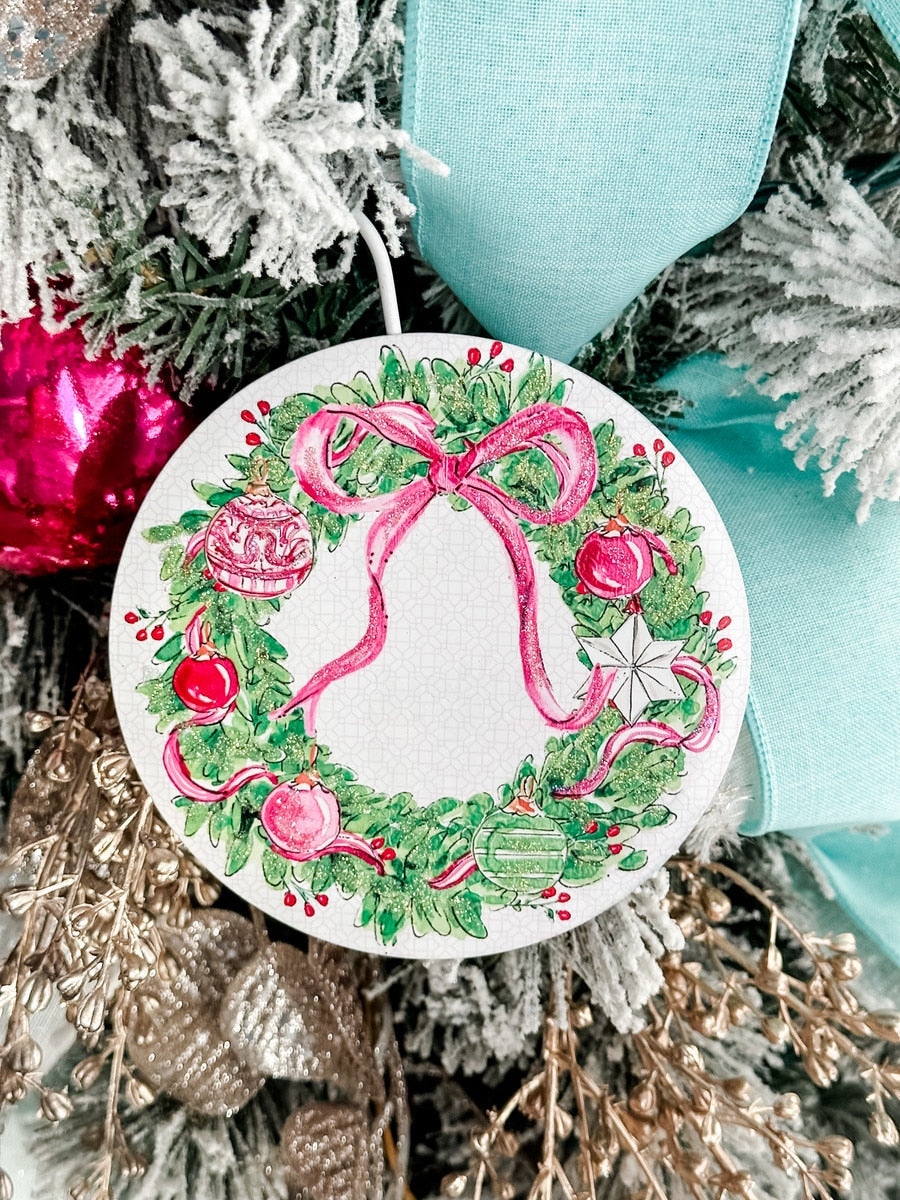 Pink Wreath Ornament