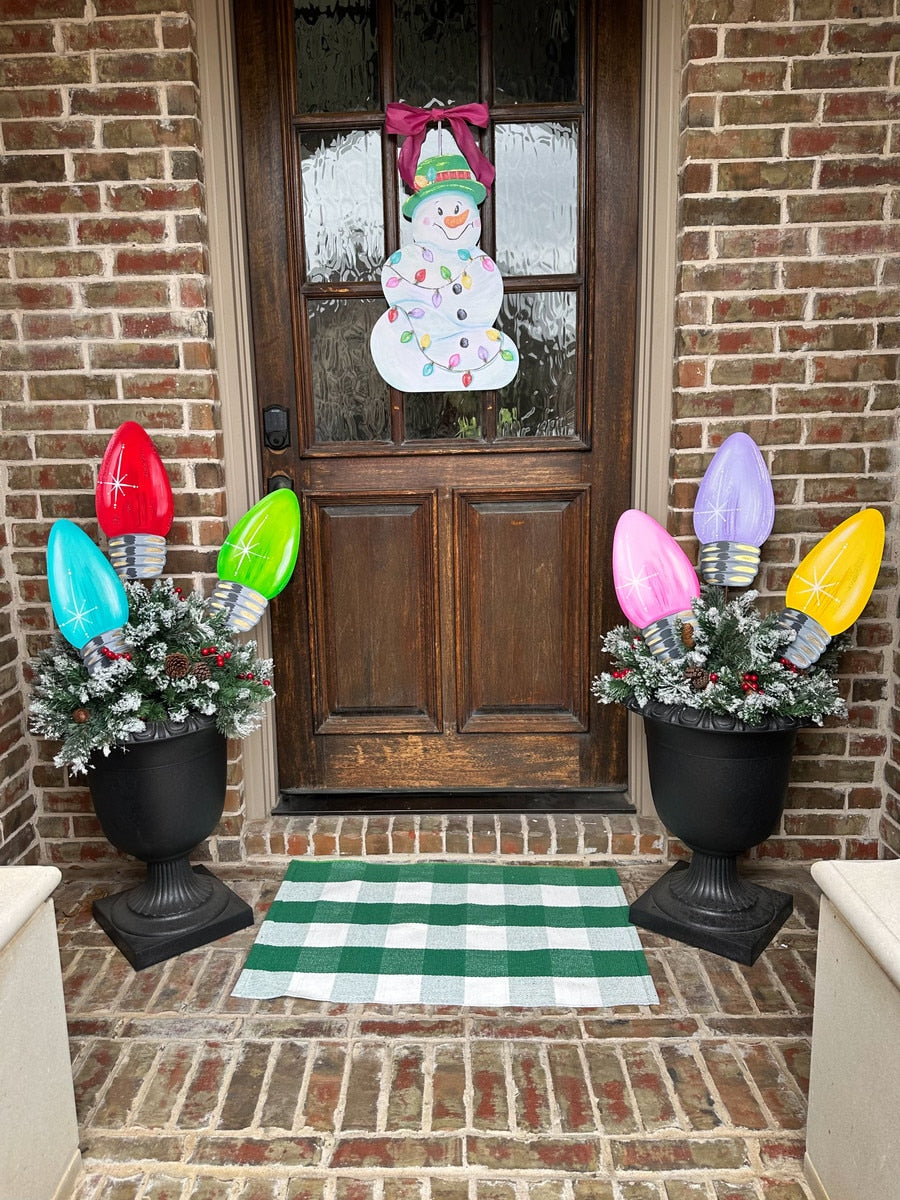 Metal Stake/Decor | Merry & Bright Bulbs | Assorted Colors