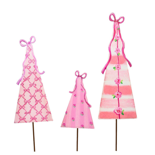 Metal Stake/Decor | Pink Fanciful Trees | Assorted Styles
