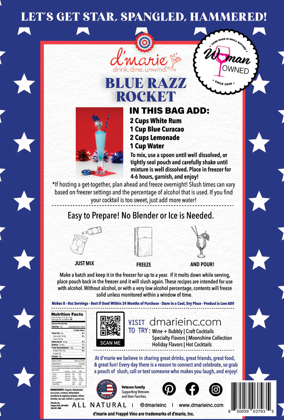 Cocktail Slush Mix | Blue Razz Rocket