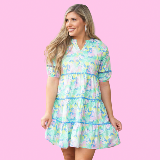 Dress | Palmer | Spring Blooms Blue